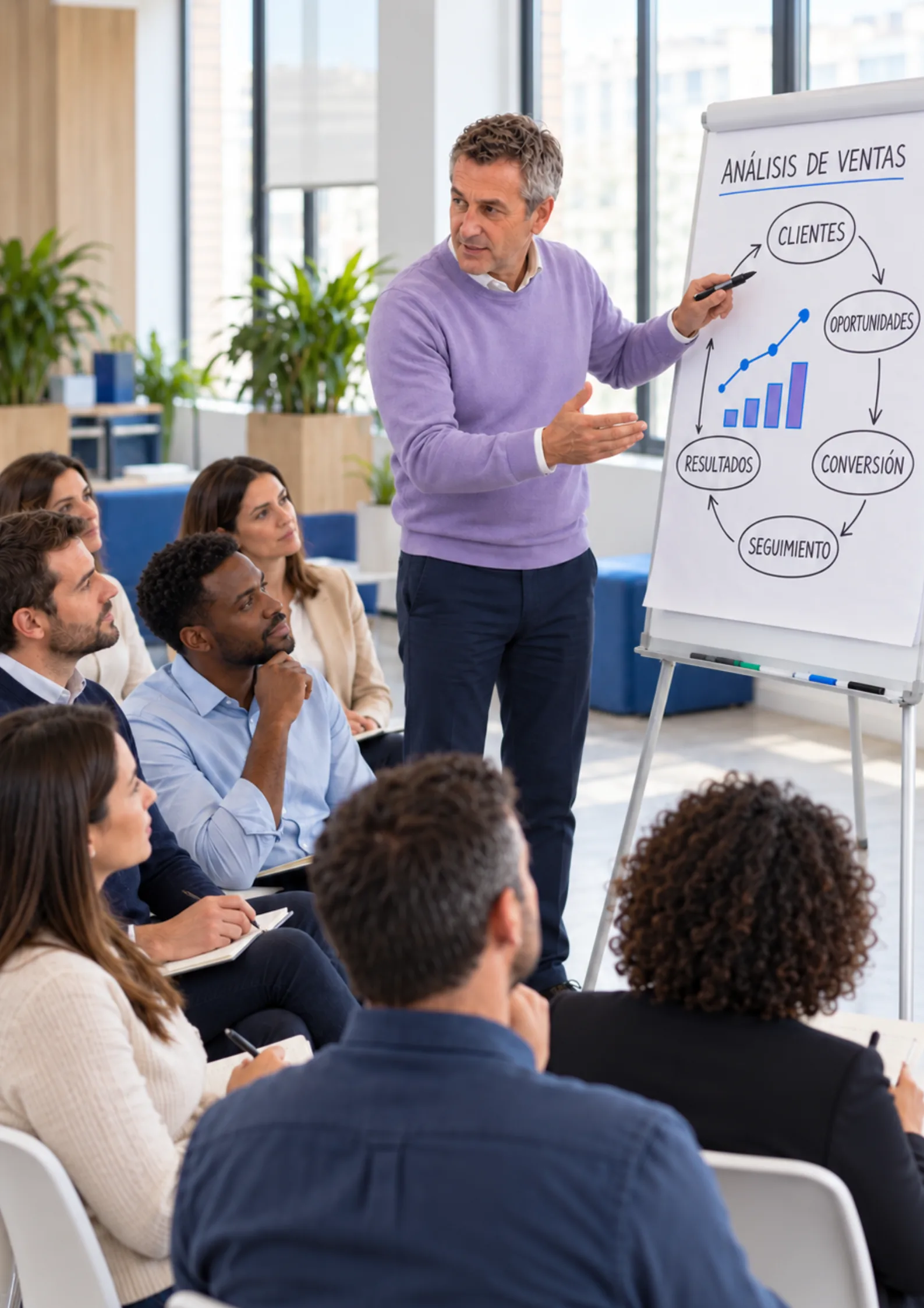 Fotografía del equipo de IA & Automatización trabajando con clientes
