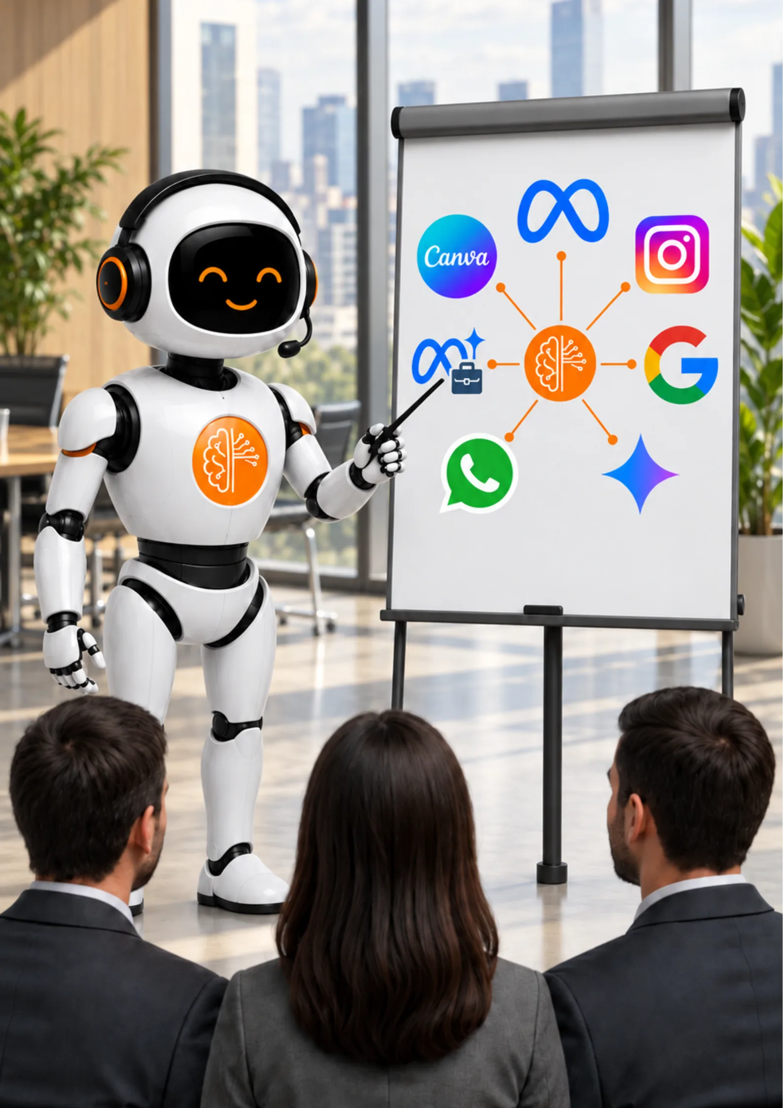 Fotografía del equipo de IA & Automatización trabajando con clientes